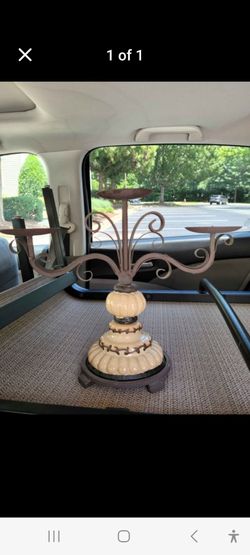 Ceramic/ iron candelabra