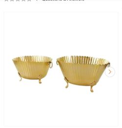 Small Gold Metal Planter