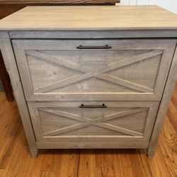 Gray Farmhouse Style Lateral Filing Cabinet