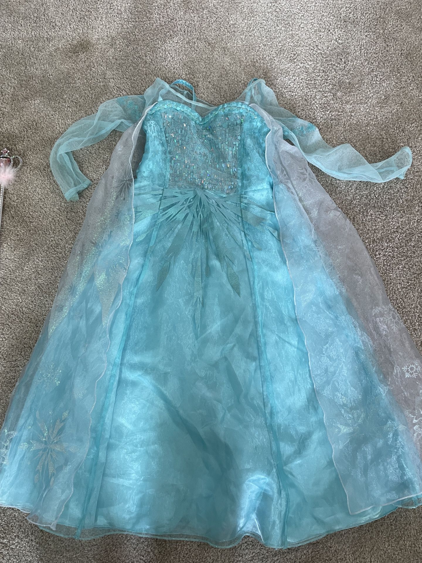 Disney Girls Elsa Costume/Dress- Size 7/8