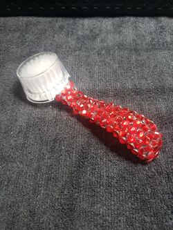 Nail Brush Red With Rhinestones