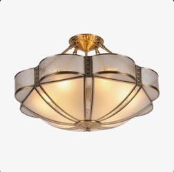 23.62Inch Classic Flower-shaped Semi Flush Mount Ceiling Light