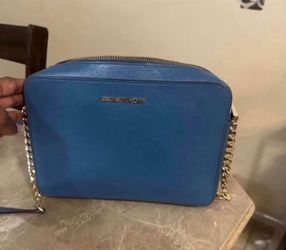 Michael Kors Detoit lions blue crossbody with gold chain