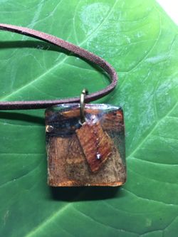 Nature pendant with Brown cord