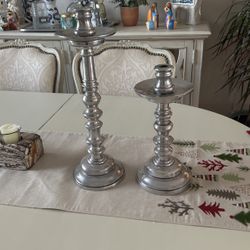 Reduced- Pewter Candle Holders