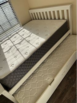 Full bed with twin pull out bed