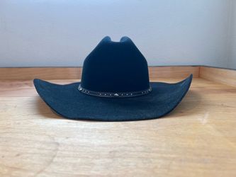 Justin Black 100% Wool Cowboy Hat Size 7 1/8 by Milano Western Headwear