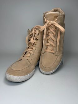 SOREL Out N About Suede Wedge Sneakers 8.5