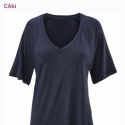 Cabi- Navy Deep V Neck Tee