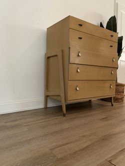 Mid century Blonde Chest Of Drawer 
