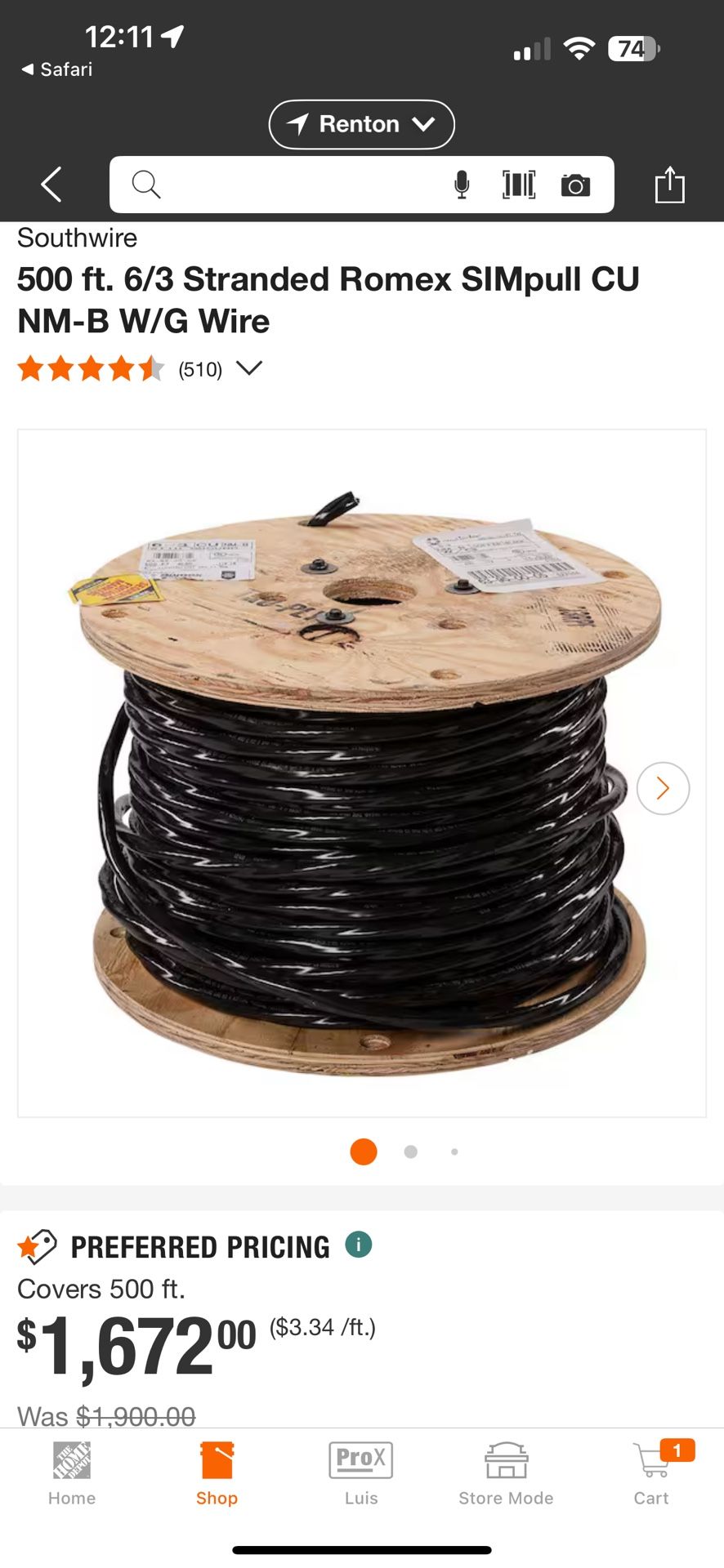 500 ft. 6/3 Stranded Romex SIMpull CU NM-B W/G Wire