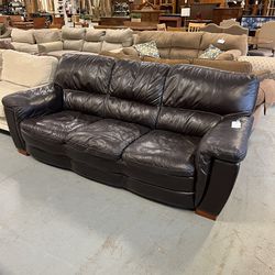 Dark Brown Leather Couch (in Store) 