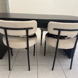 LONG DINING TABLE + 4 DINING CHAIRS