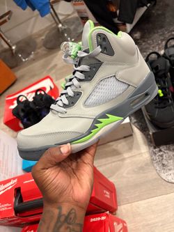 Jordan Air Jordan 5 Retro Green Bean Gray/Green DM(contact info removed) Men's Mid Top