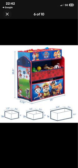Paw patrol toy box and toy organizer