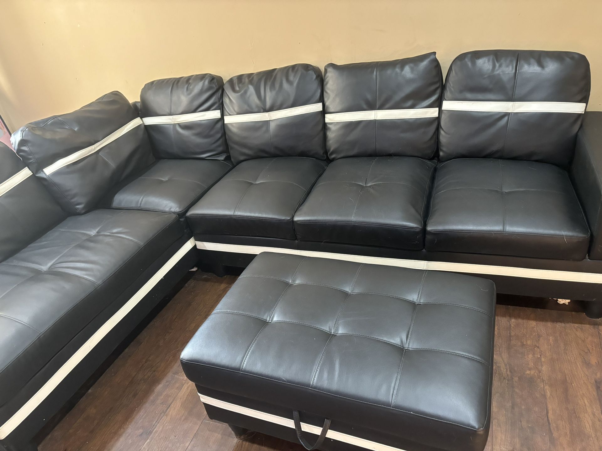 Sofa And Chaise Lounge w/Ottoman