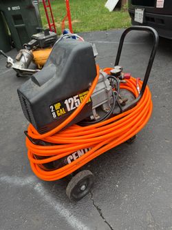 Central Pneumatic 2 HP 8 Gallon 125 PSI Air Compressor + Hose – Works