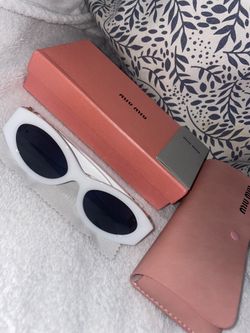 Miu Miu Glasses White Oval