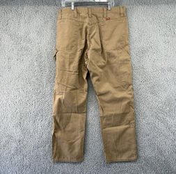 Wrangler Carpenter Pants Mens 38x32 Fit 36x32 Brown Duck Canvas Work Relaxed