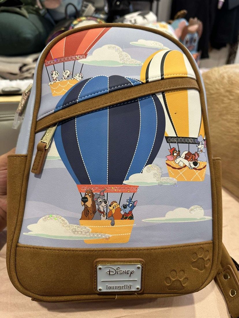 Loungefly Disney Dogs in Air Balloons Mini Backpack Amd Wallet