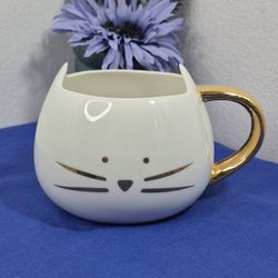 Ceramic Cat Coffee Mug Peek-aBoo Kitty Inside 16 oz NWOT 