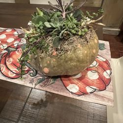 Large pumpkin Succulent Topper 