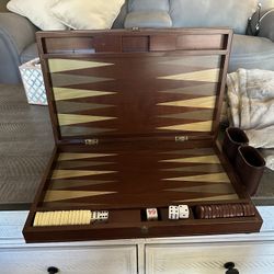 Wood Case Backgammon Set