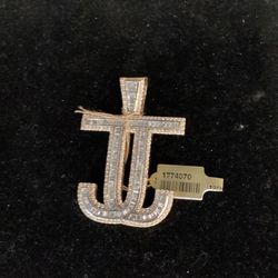 Double J Yellow, Gold, And Diamond Charm