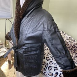 Women Coat Real Leather 