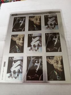 1995 New  Star Wars Foil Stamps With COA