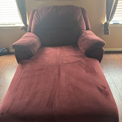 Huge burgundy chaise lounge