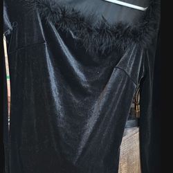 New Black Velvet S Size Women Beautiful Dress Only