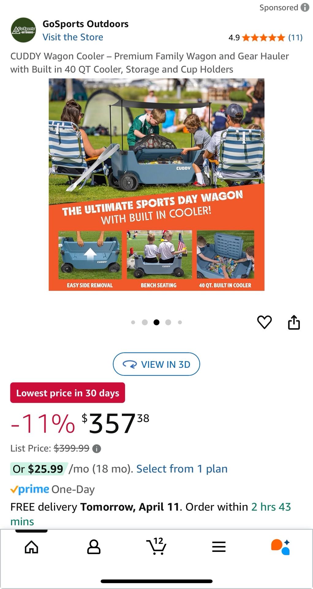 The Cuddy Sports Wagon With Cooler
