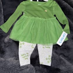 Girls St.Patricks Carters 9 m outfit nwt