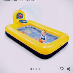 New In Box. BIG INFLATABLE POOL 90x55 w/ 🏀 & Hoop. Fun For All. Cash/ Pickup Only