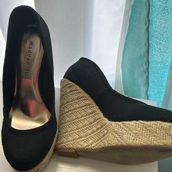 Madden girl black Platform Wedge 