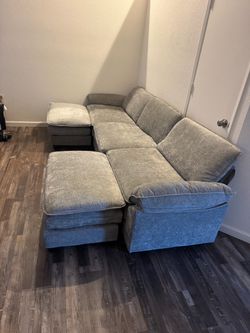 Gray Sectional Sofa with Chaise Lounge