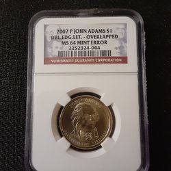 2007 P John Adams $1 DBL.EDG.LET OVERLAPPED