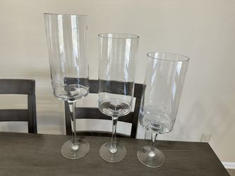 Glass Hurricane Candle Set Of 3