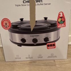 Chefman Triple Slow Cooker And Buffet Server