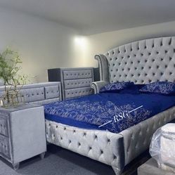 Color Options Queen Size Bed Frame $1199//King Size Bed Frame $1249 Matching Bedroom Furniture Set Available 