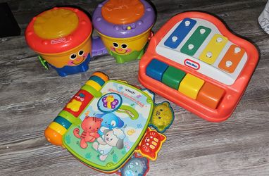 Little Tikes Baby Preschool Toddler Tap A Tune Red Piano Xylophone Music Toy
Fisher Price Crawl-Along Drum Roll Bongo Light & Sounds Musical Toy
VTech