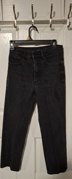 Express Womens Super High Rise Modern Straight Jeans Pockets Size 4 Black