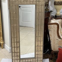 Beautiful Vintage Pierre 1 Full Length Rustic Gold Wood Frame Mirror🌷 