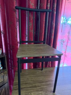Industrial Metal and Wood Dining Chair