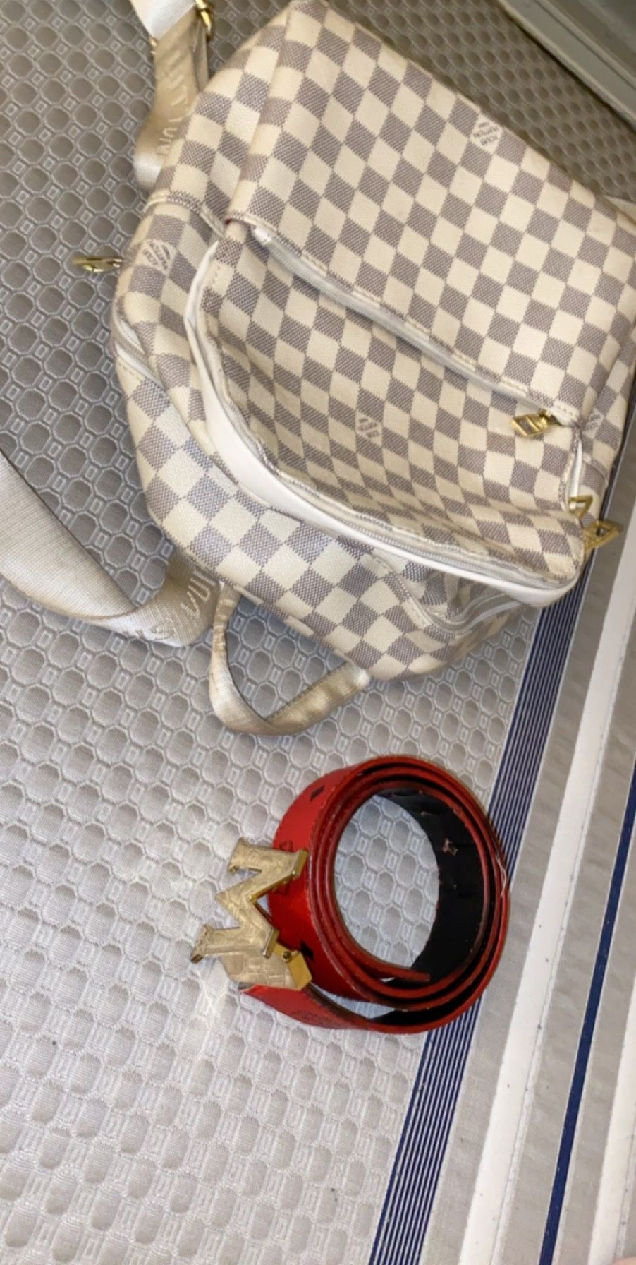 Lv bag 100% authentic and MCM belt all red No Box!! 100% authentic