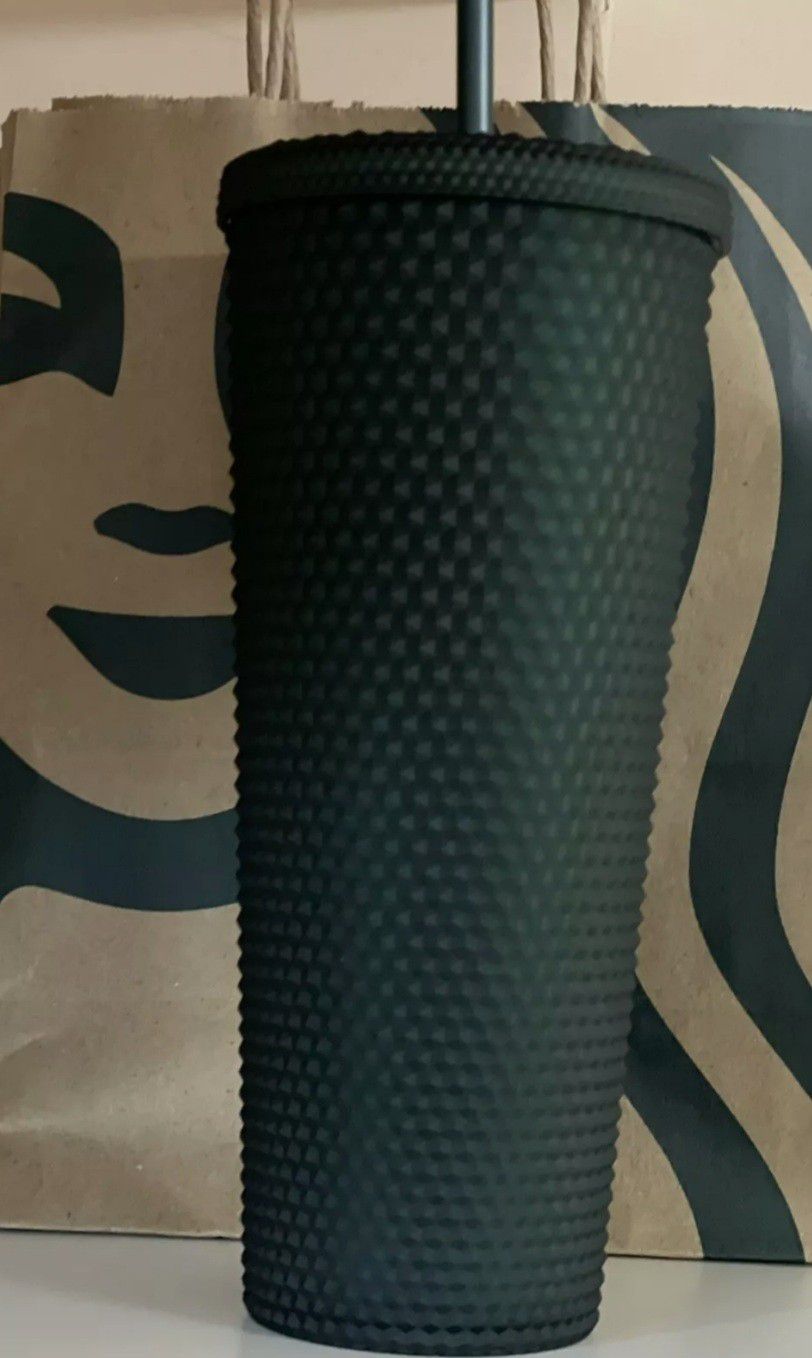 NEW 2022 Starbucks Matte Dark Green Venti Studded Tumbler