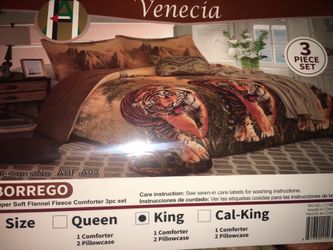 New 3 pc King Borrego Blanket