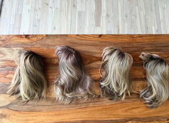 Lot of 4 Blonde Brown Hair Toppers / Wigs