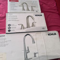 Three Faucets One For The Kitchen And Two For The Bathroom All Three Of Them Brand New Never Used In Good Condition For 150 No Less